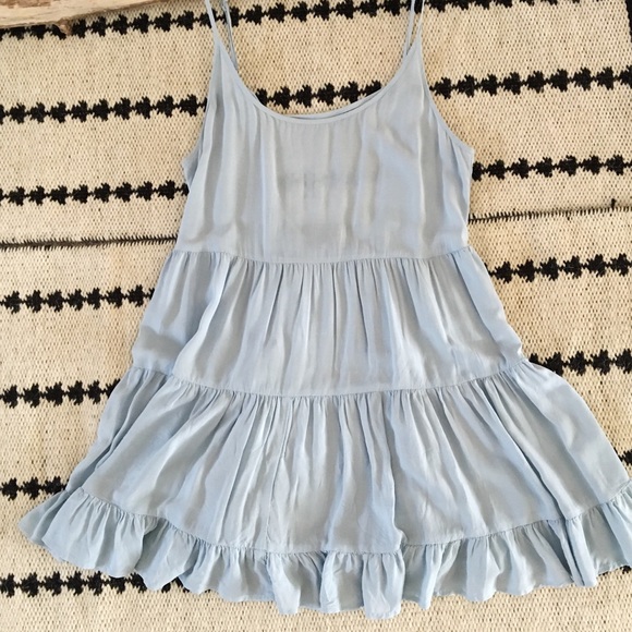 brandy melville light blue dress Brandy Melville Blue/Periwinkle Plaid Colleen Dress NWT